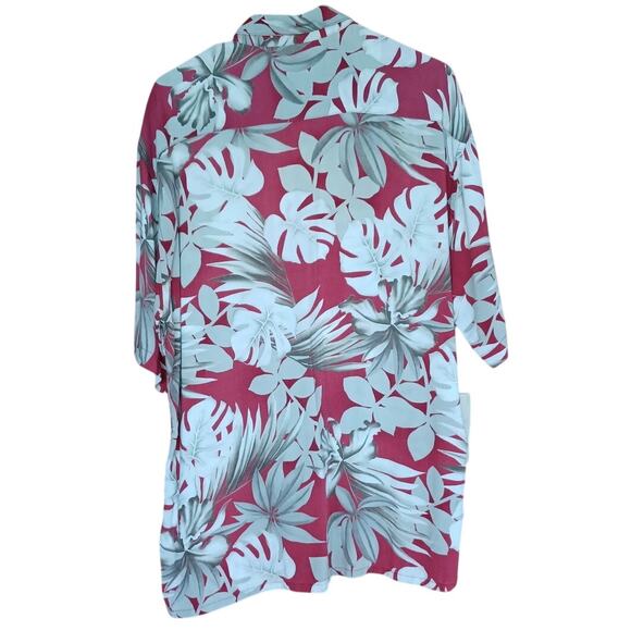 VTG Pierre Cardin Floral Cabana Shirt Men's L Tropical Beach Green Red Color - Picture 2 of 5